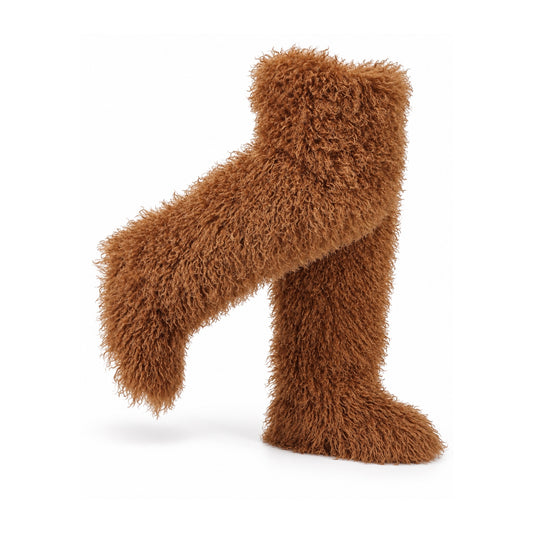 Women's Plush Faux Fur Thigh High Boots
