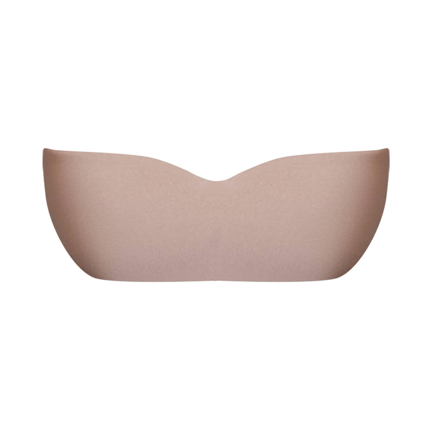 Nude Seamless support adhesive bra with silicone adhesive back, front fabric with sweetheart shape bust with cleavage. 